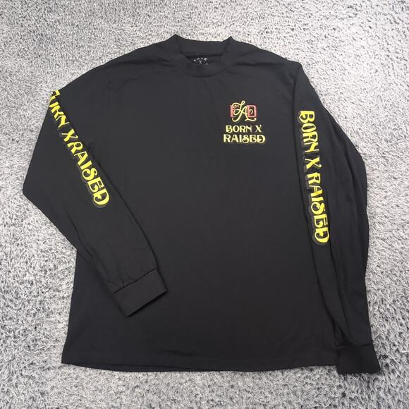 Born X Raised Shirt Men Medium Black Street Wear LA Fire Department Graphic Tee - Picture 1 of 6